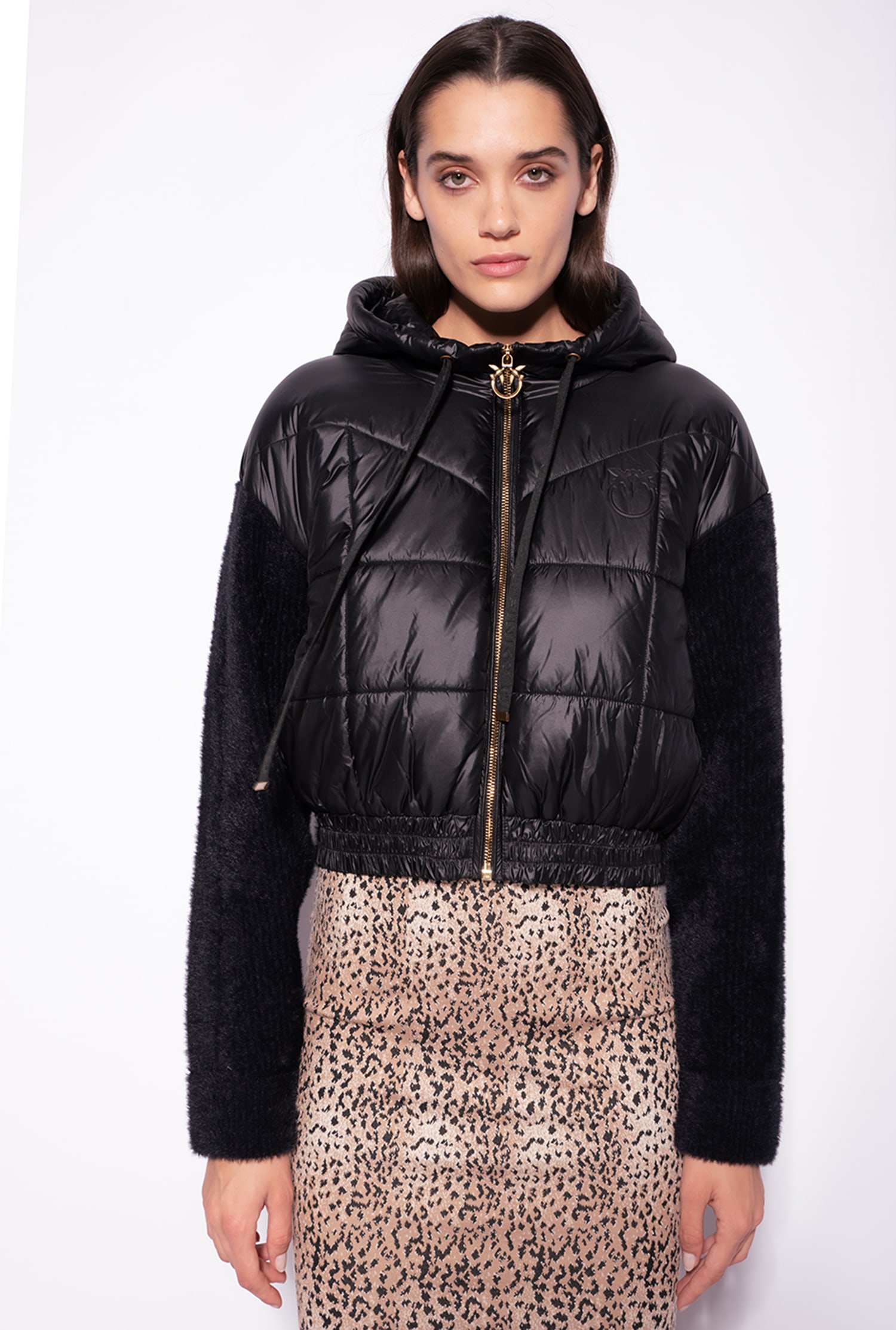 Jacket with faux fur sleeves