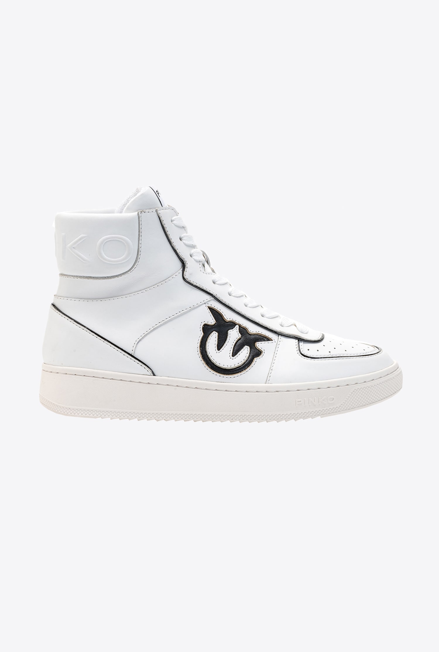 Leather high-top trainers