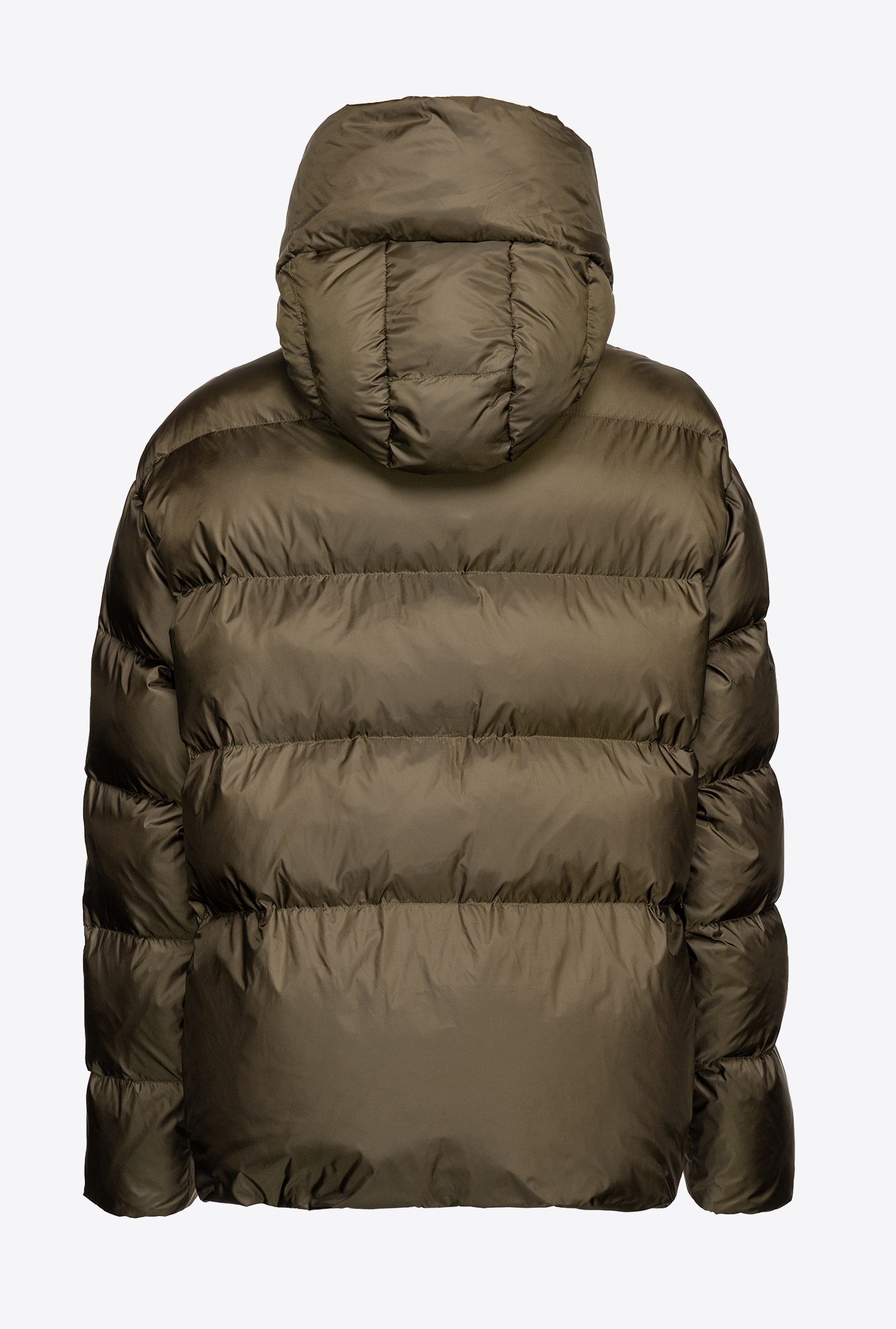 Semi-glossy down jacket with hood