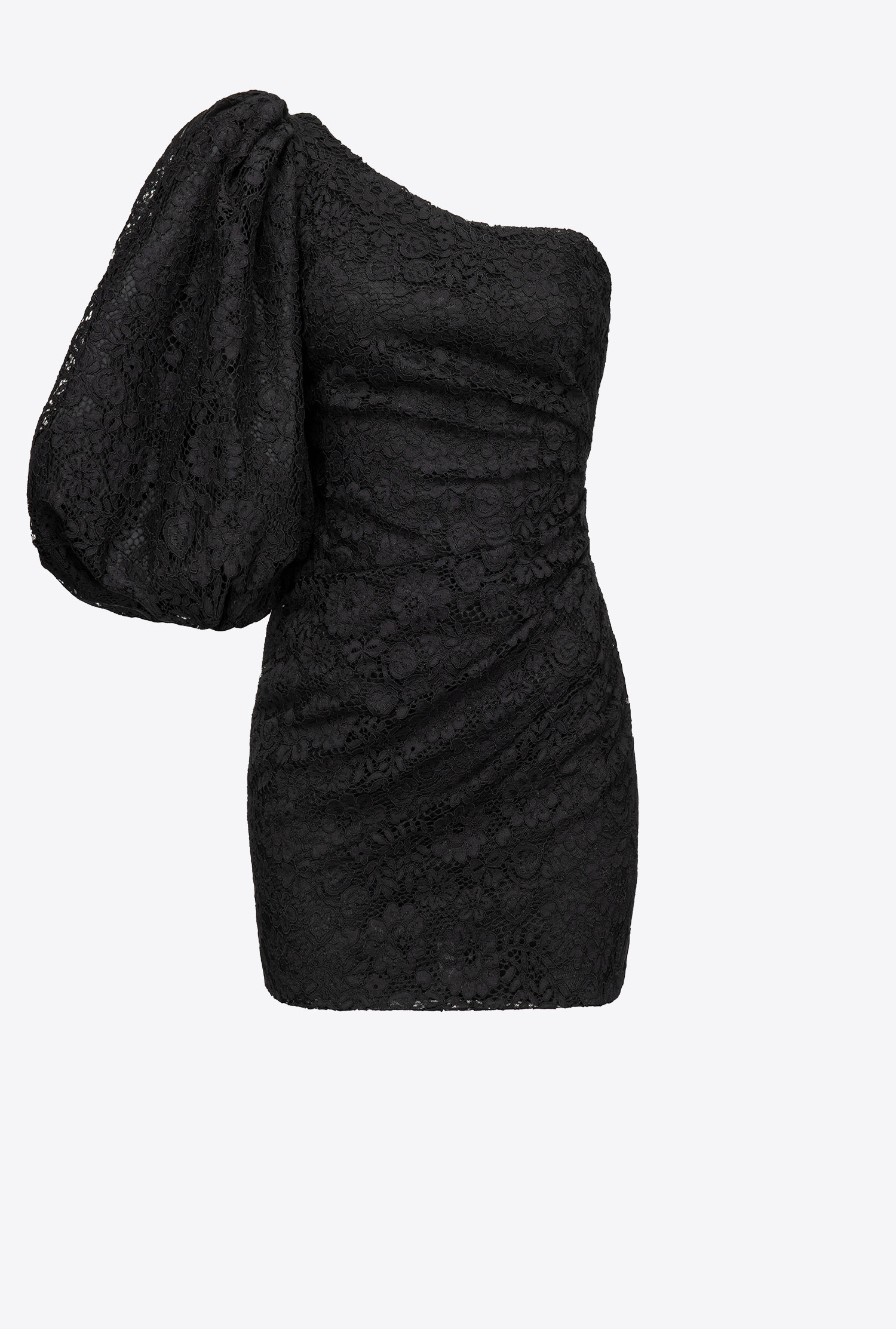 One-shoulder lace mini dress