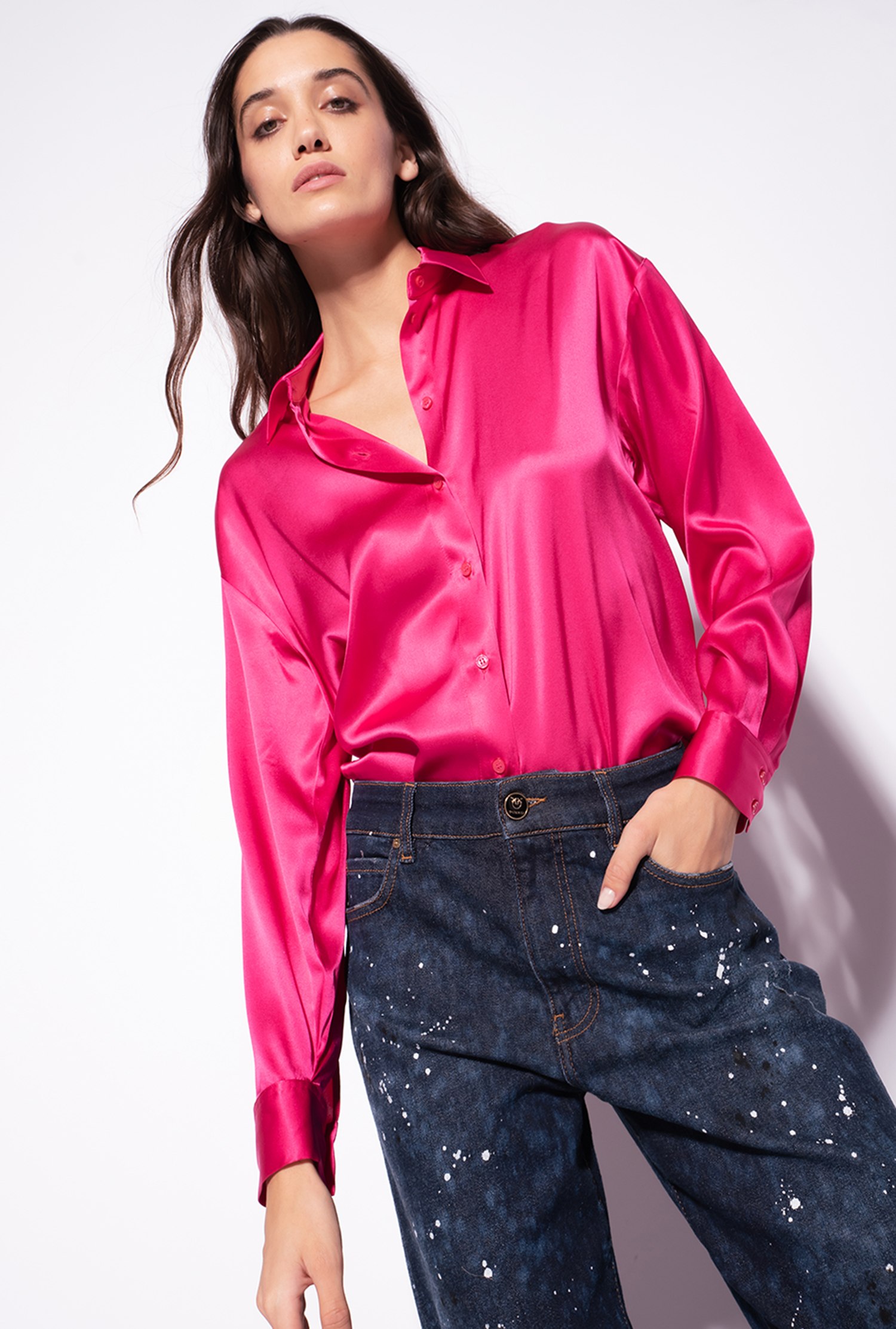 Silk satin shirt