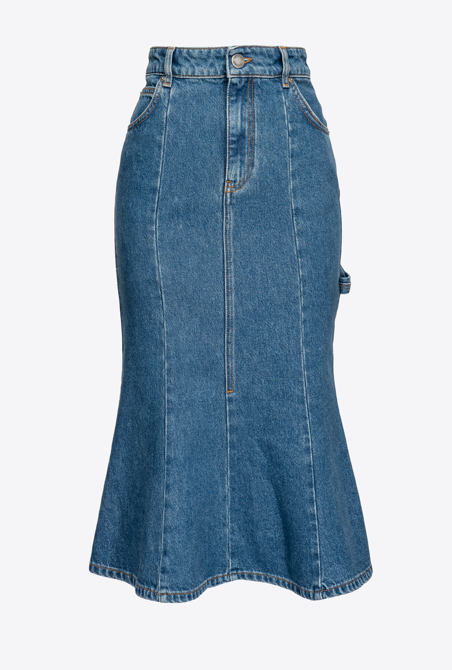 Denim midi skirt