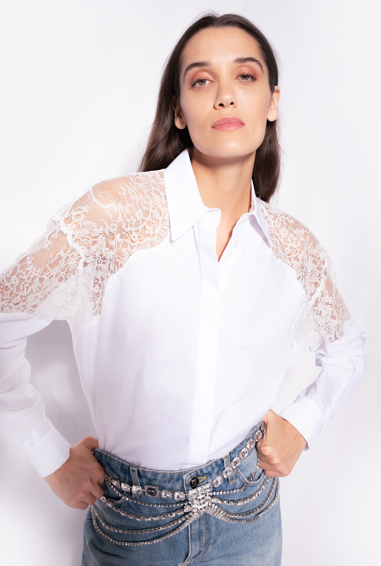 Shirt with lace