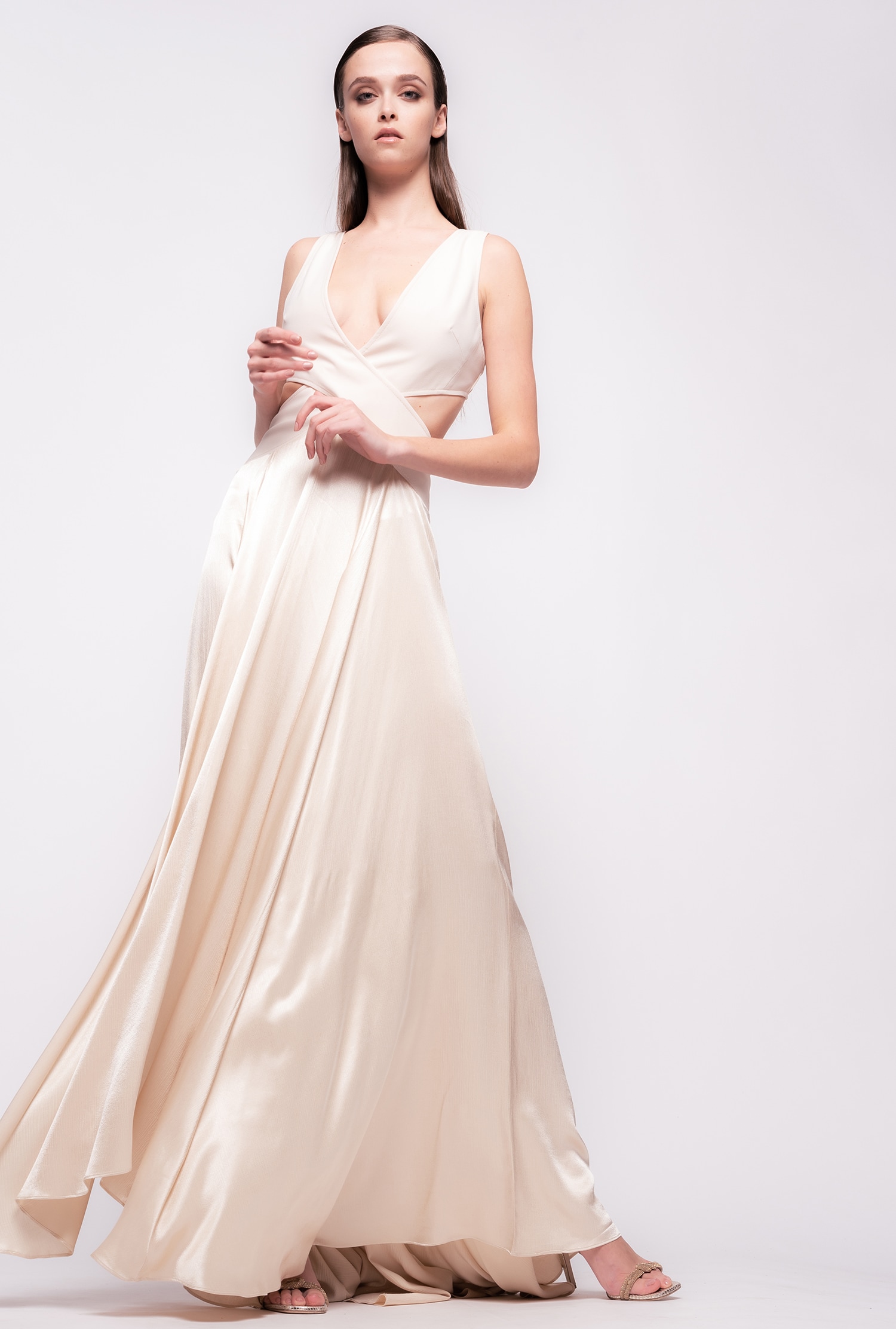 Long dress with open back