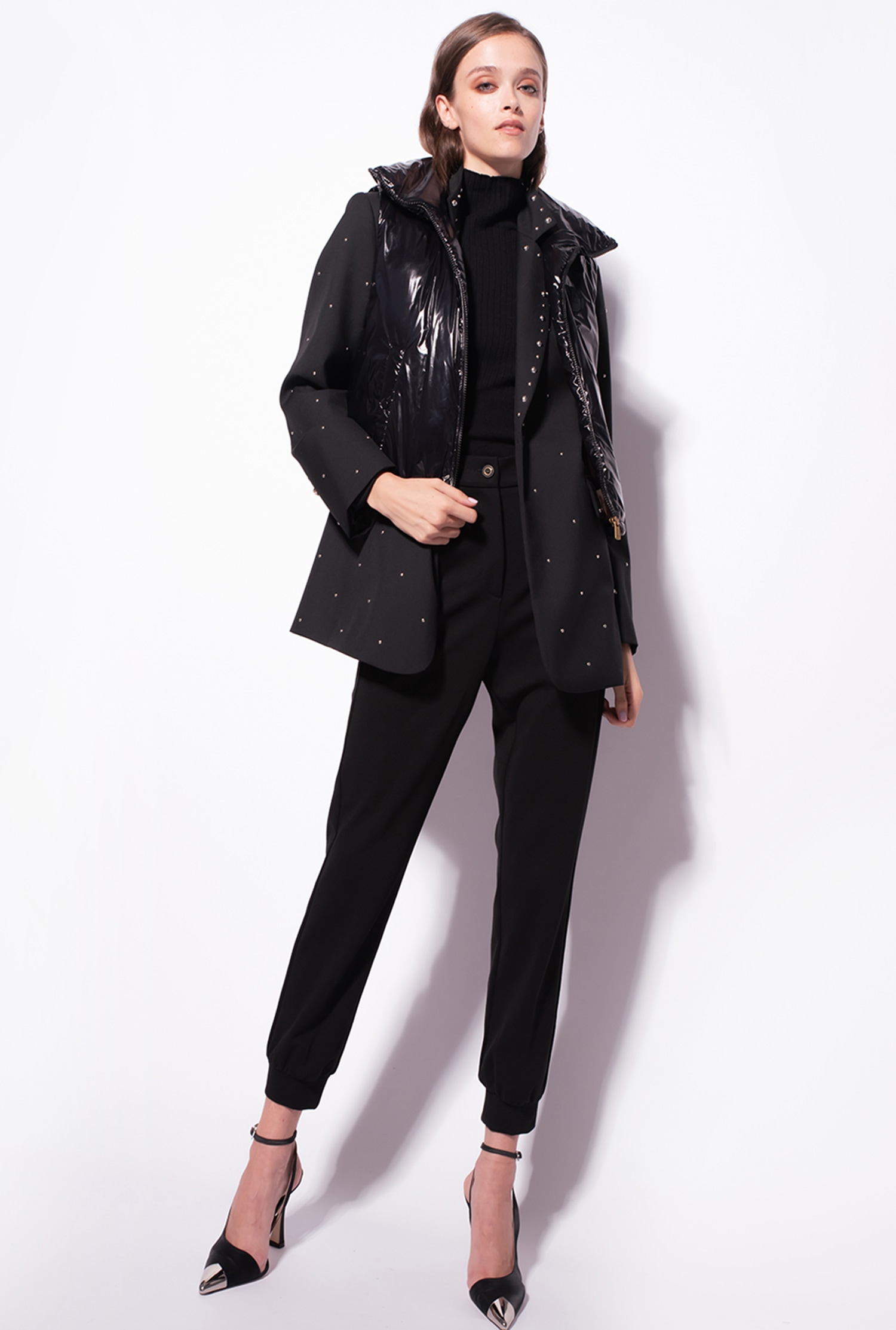 Padded crystal nylon vest