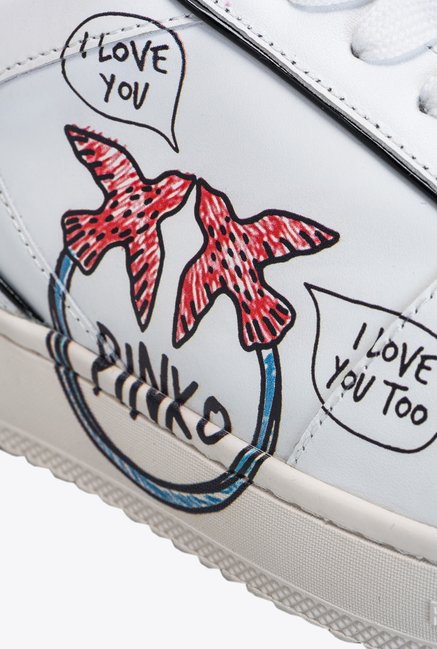 Flat sneakers with graffiti detail