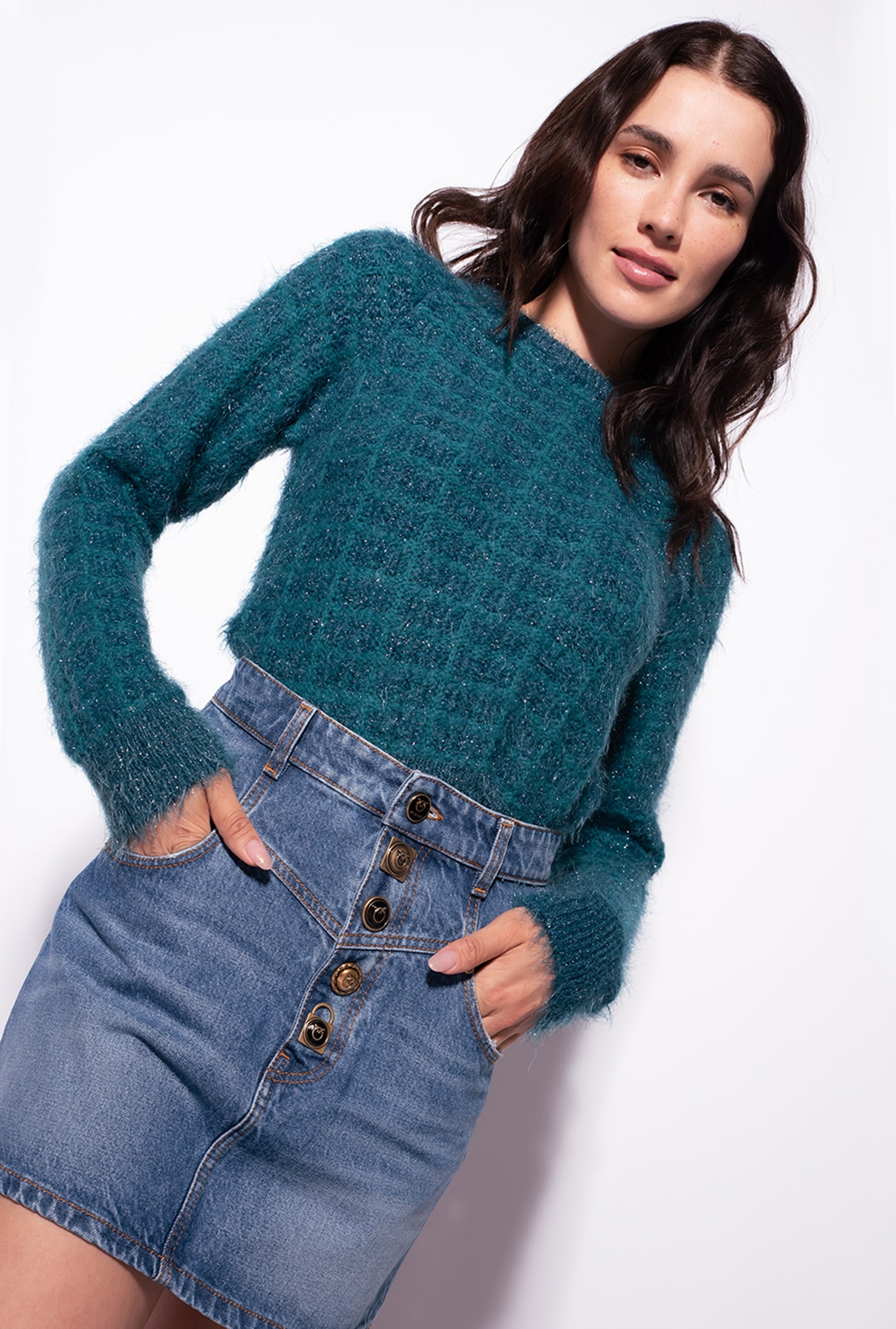 Alpaca blend fluffy pullover