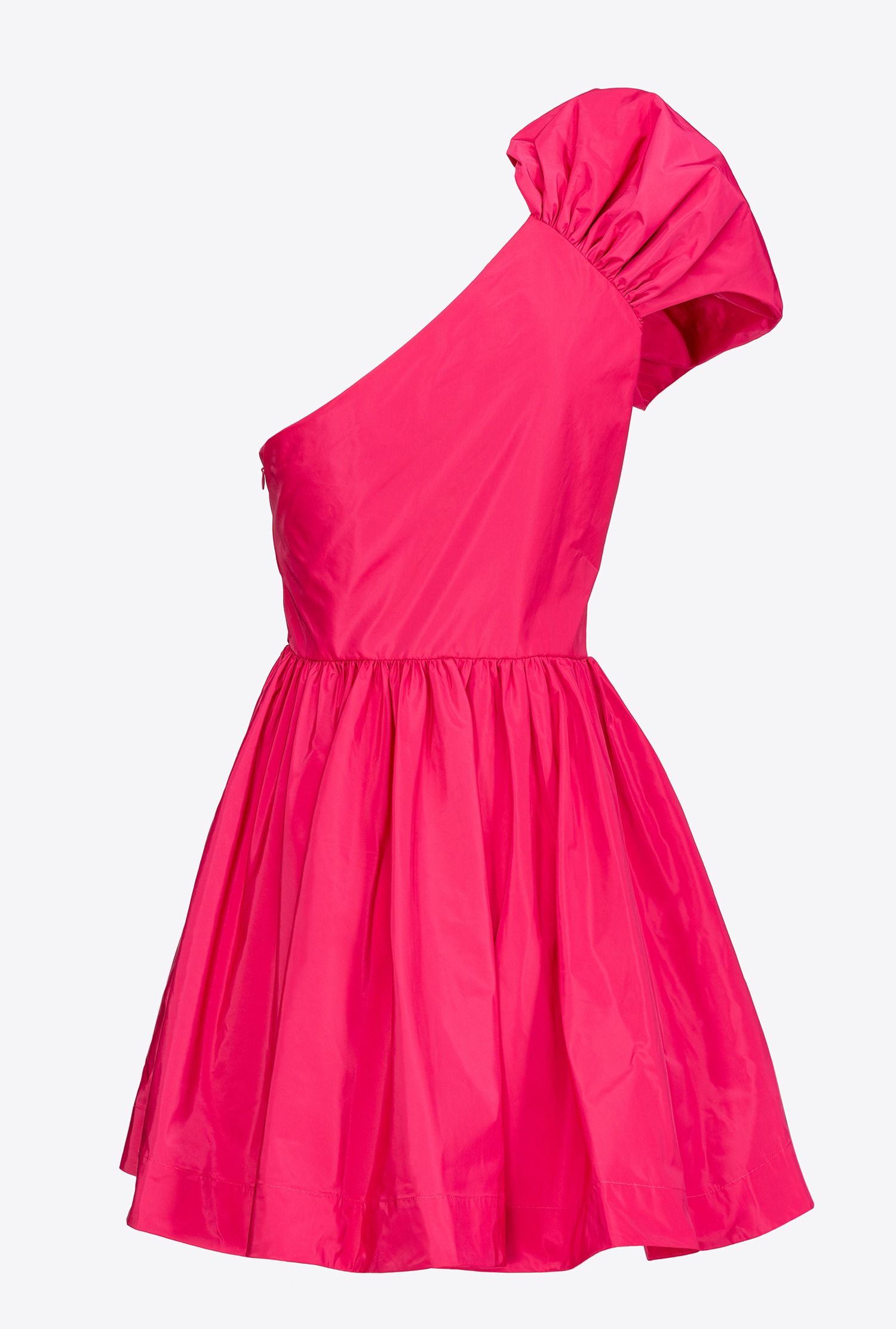 One-shoulder taffeta mini dress