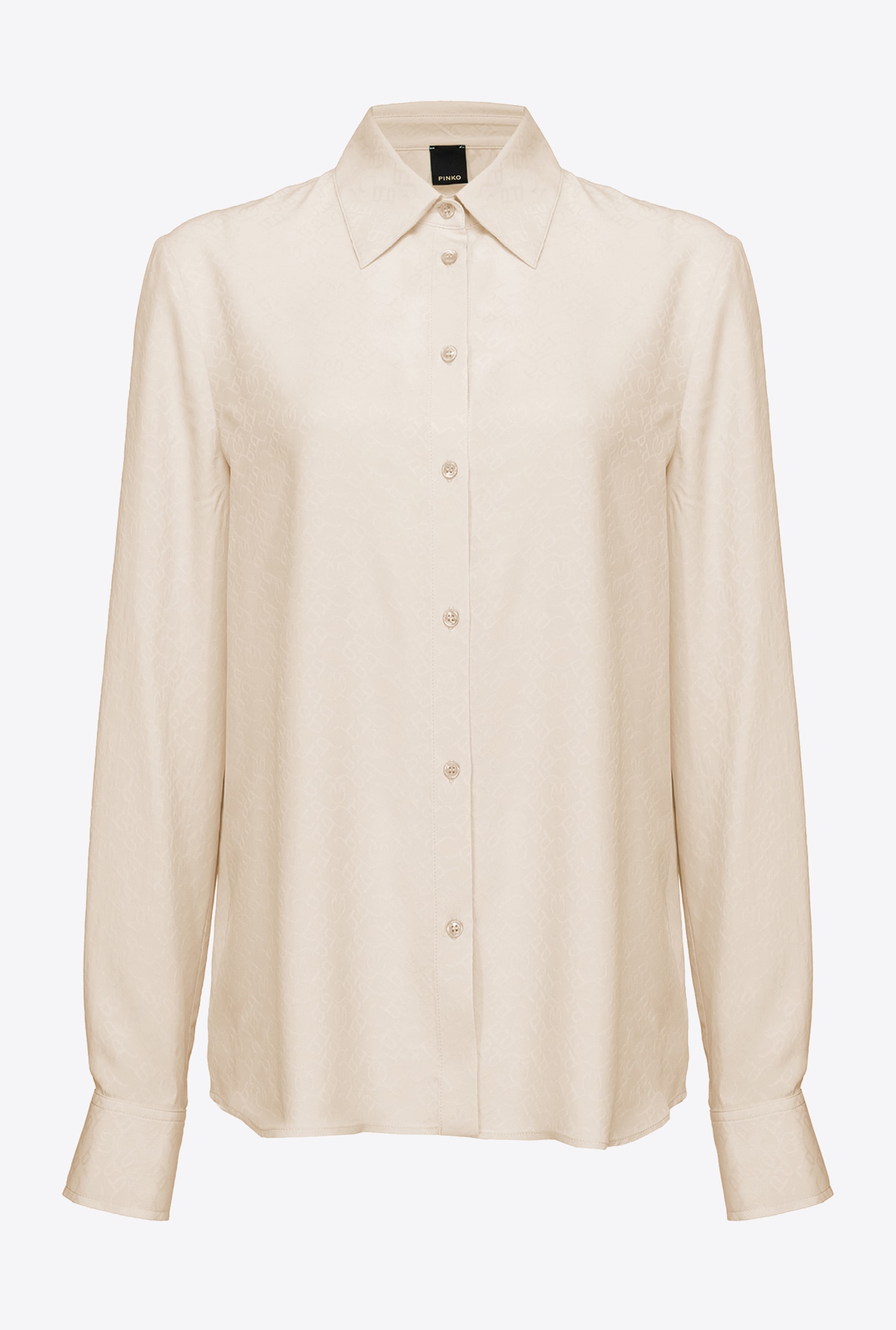 Silk-blend jacquard shirt with logo