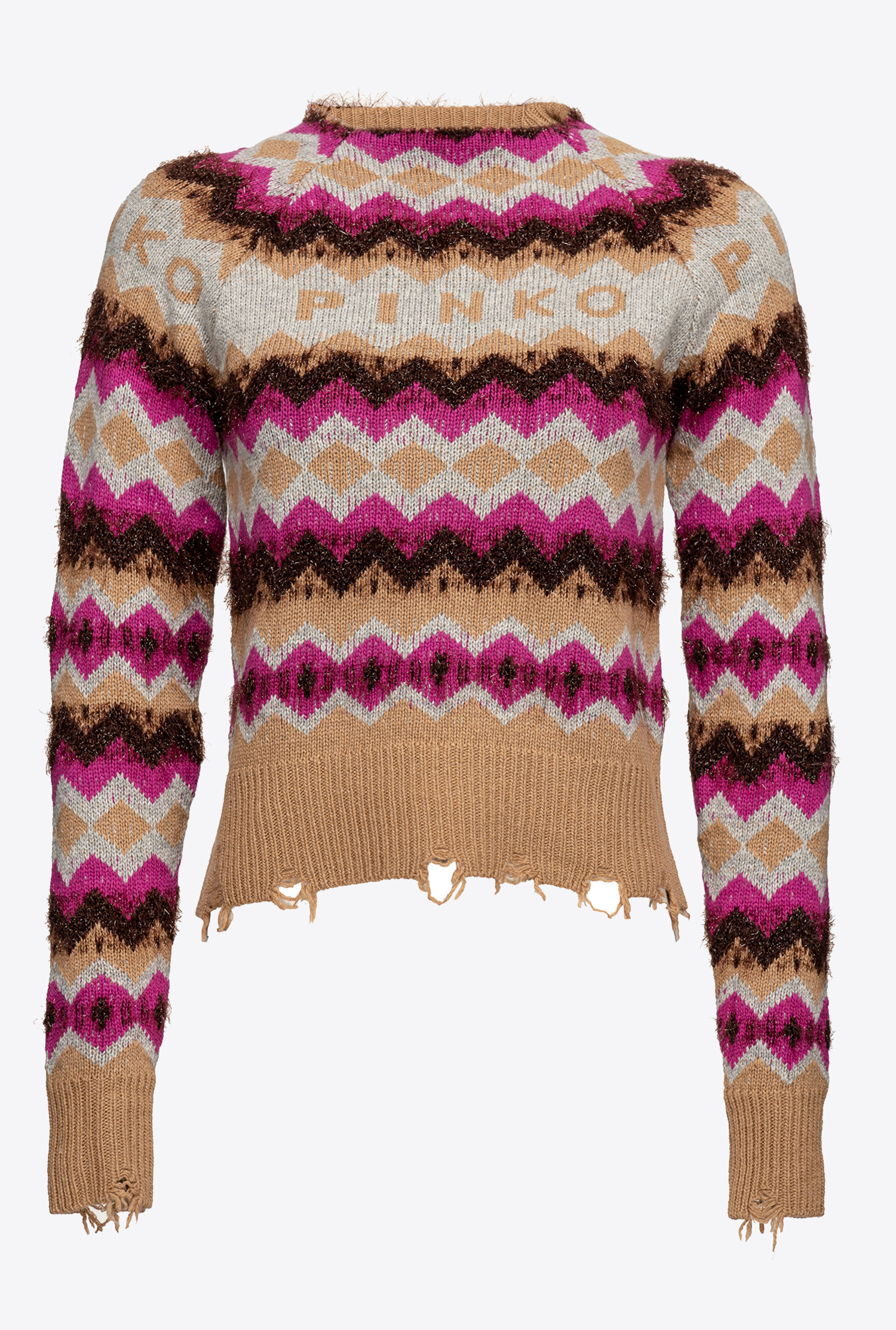 Patterned jacquard pullover