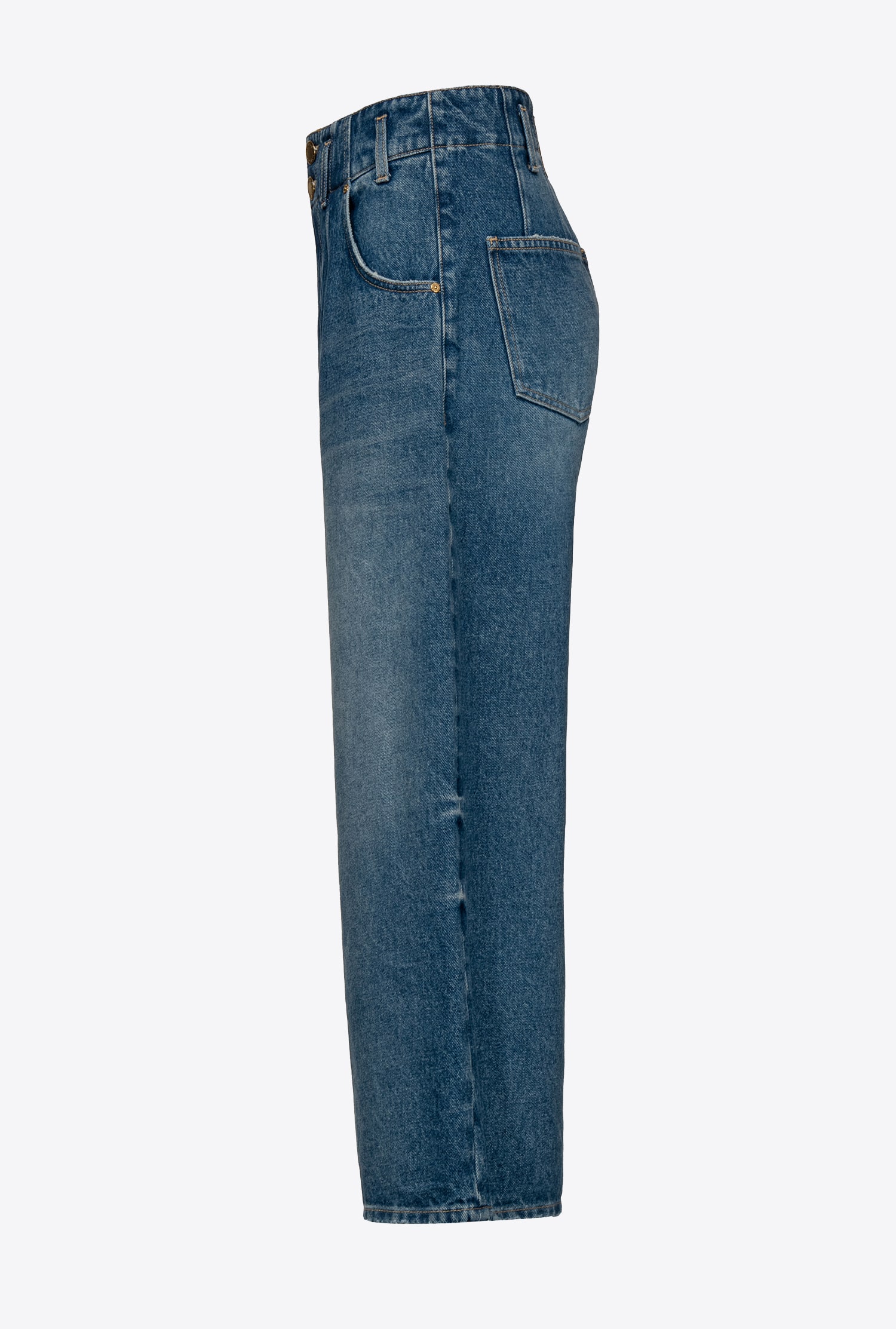 Cropped wide-leg jeans in authentic denim