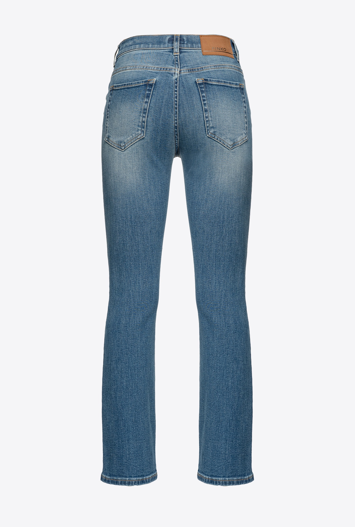 Blue denim boot-cut jeans
