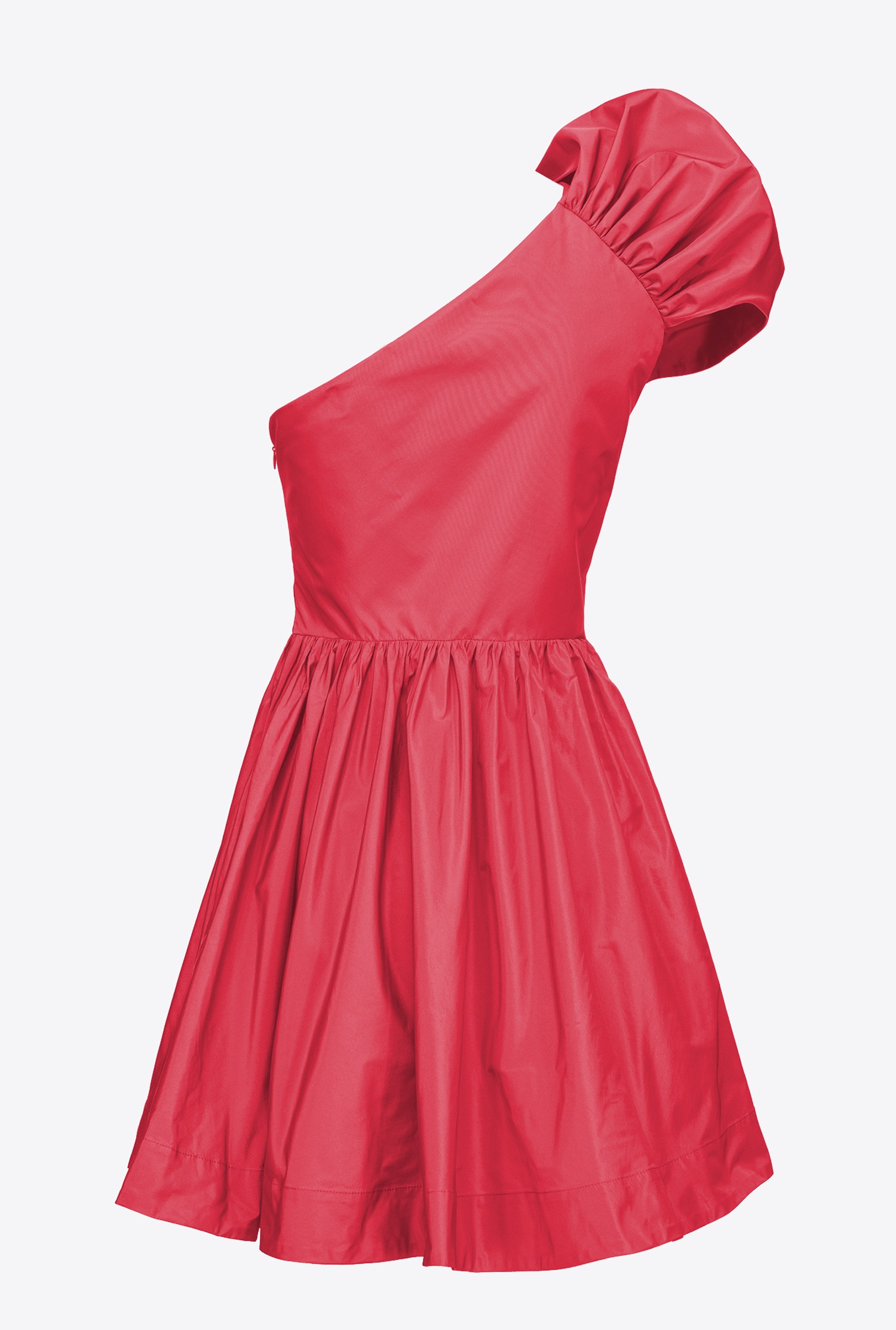 One-shoulder taffeta mini dress