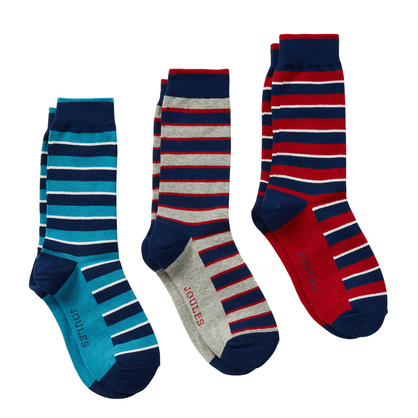 Joules Mens 3Pk Cotton Striking Socks