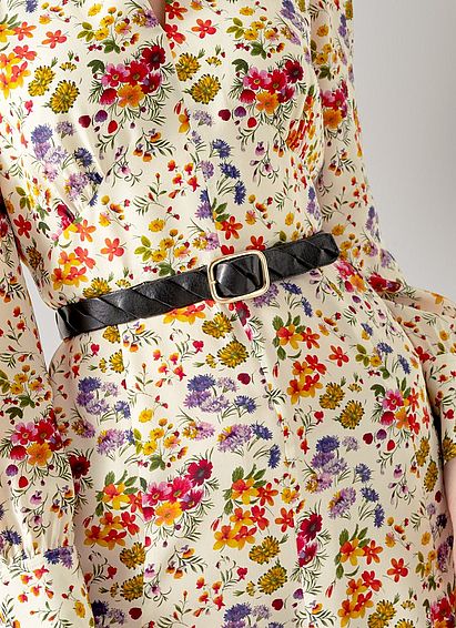 Harlow Black Vegetable-Tanned Leather Woven Belt