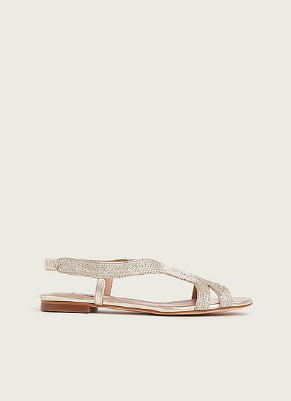 Renee Gold Rope Flat Sandals