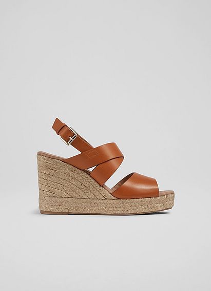 Solice Tan Leather Espadrille Sandals