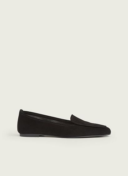 Tina Black Suede Loafers