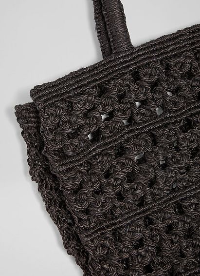 Sadia Black Jute Tote Bag By Maison Bengal