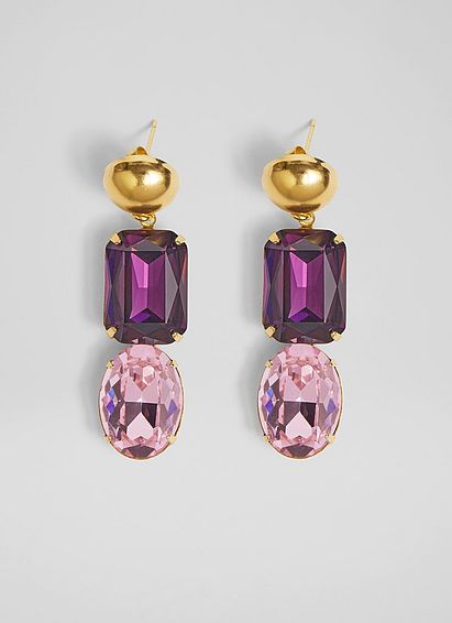 Fiona Pastel Colour Crystal Drop Earrings