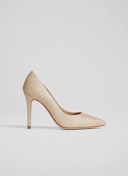Fern Gold Glitter Pointed Toe Courts