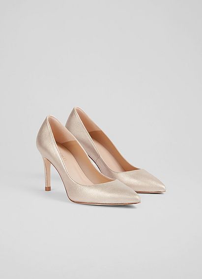 Floret Bronze Leather Pointed Toe Courts
