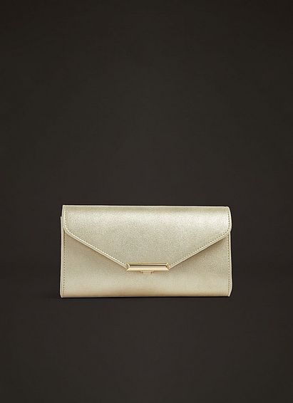 Lucy Soft Gold Suede Clutch