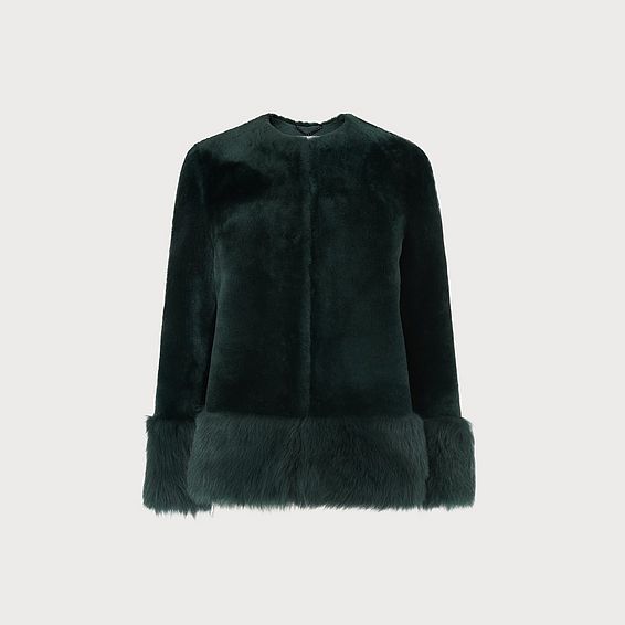 Mishia Green Shearling Jacket