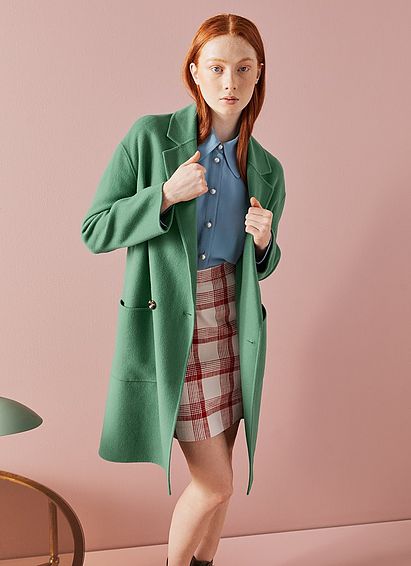 Eden Green Double-Faced Wool Coat