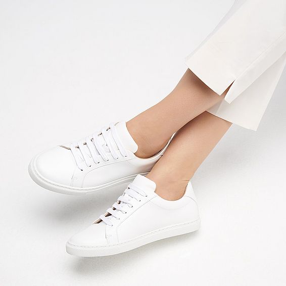 Jack White Leather Lace Up Trainers
