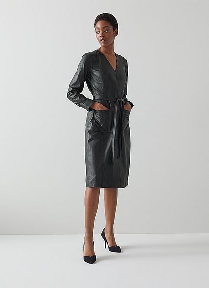 Monmouth Black Leather Dress