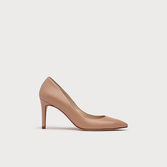 Floret Beige Nappa Leather Closed Courts