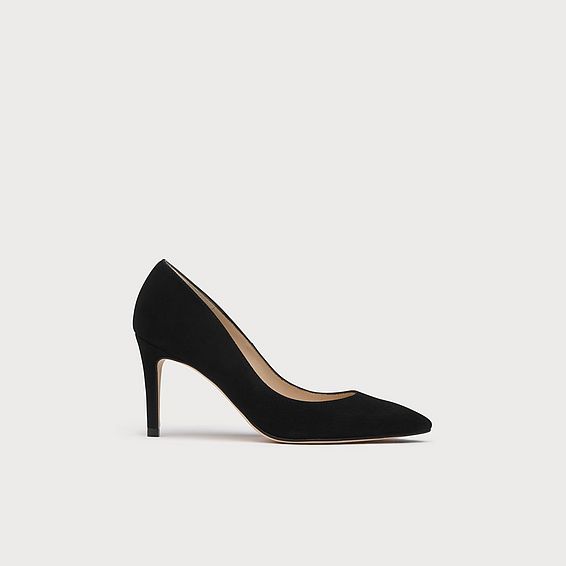 Floret Black Suede Pointed Toe Courts