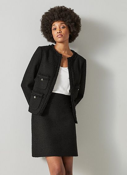 Charlee Black Tweed Jacket