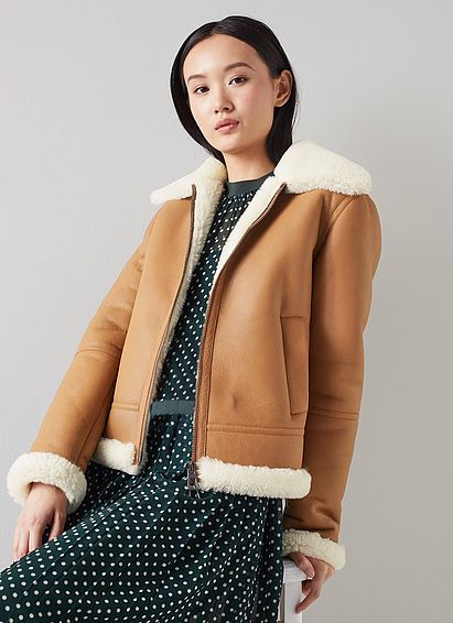Clyde Tan Leather Aviator Jacket