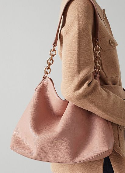 Rebecca Pink Leather Hobo Bag