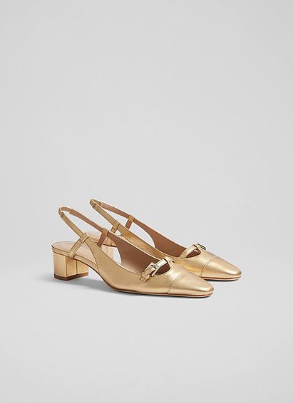 Gracie Gold Patent Block Heel Slingbacks