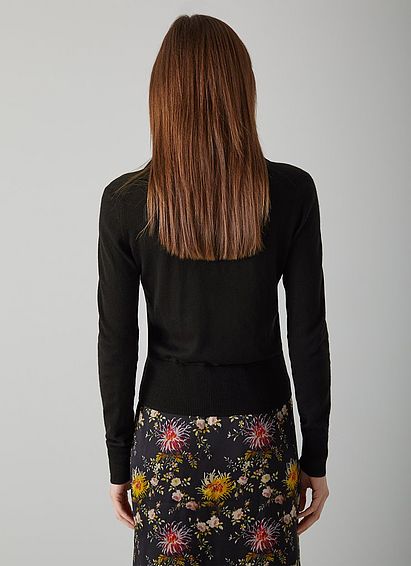Sophie Black Merino Wool Knitted Top