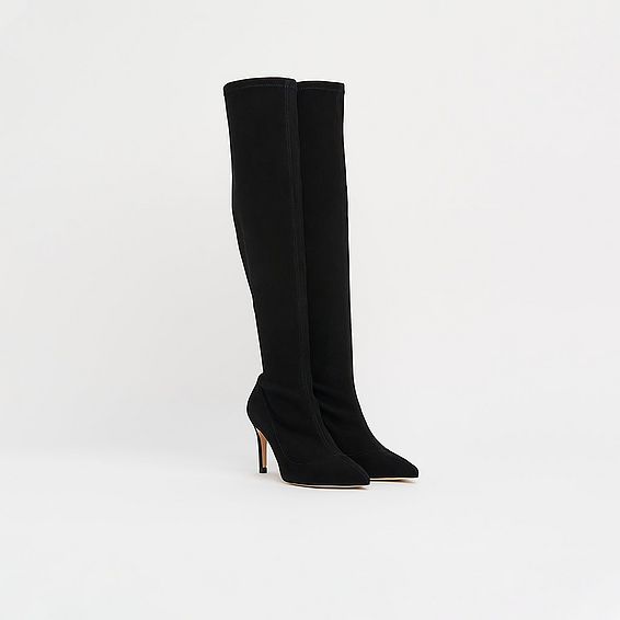 Blake Black Stretch Suede Above-The-Knee Boots