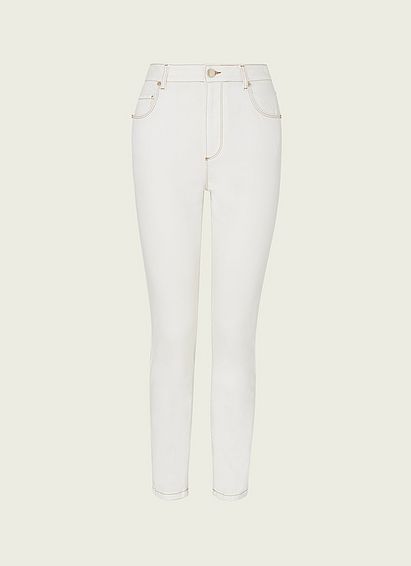 Gracie Cream Organic Cotton Skinny Jeans