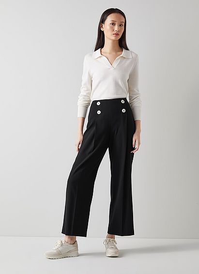Parker Black Wide-Leg Trousers
