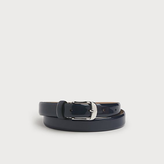 Gunders Navy Blue Patent Leather Belt