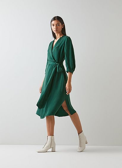 Iris Green Fluid Midi Dress