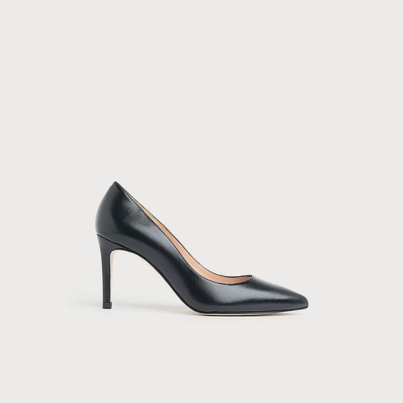 Floret Black Nappa Leather Pointed Toe Courts