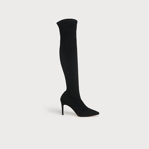Blake Black Stretch Suede Above-The-Knee Boots