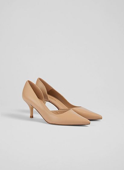 Hazel Beige Leather D'Orsay Courts