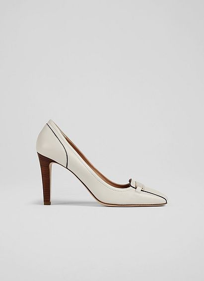 Franziska Cream Leather Square Toe Courts