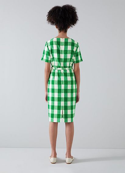 Maren Green and Cream Large Check Dress