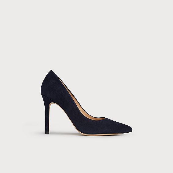 Fern Navy Suede Pointed Toe Courts