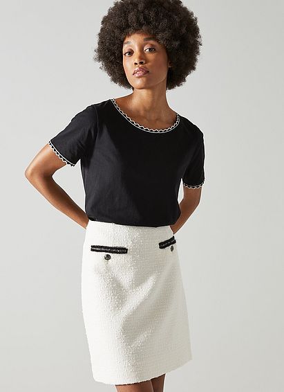 Charlee Cream Tweed Skirt